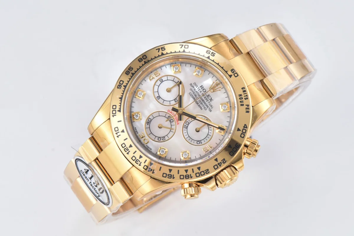 Daytona 116508 White Dial with Diamond Marker in Yellow Gold