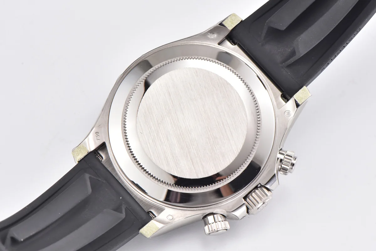 Daytona 116519 White Dial in White Gold on Rubber Strap