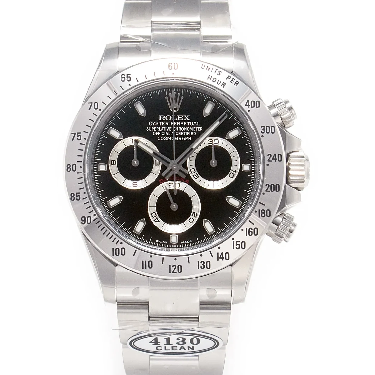 Daytona 116520 Clean 1:1 Best Edition 904L SS Case and Bracelet Black Dial SA4130 V3