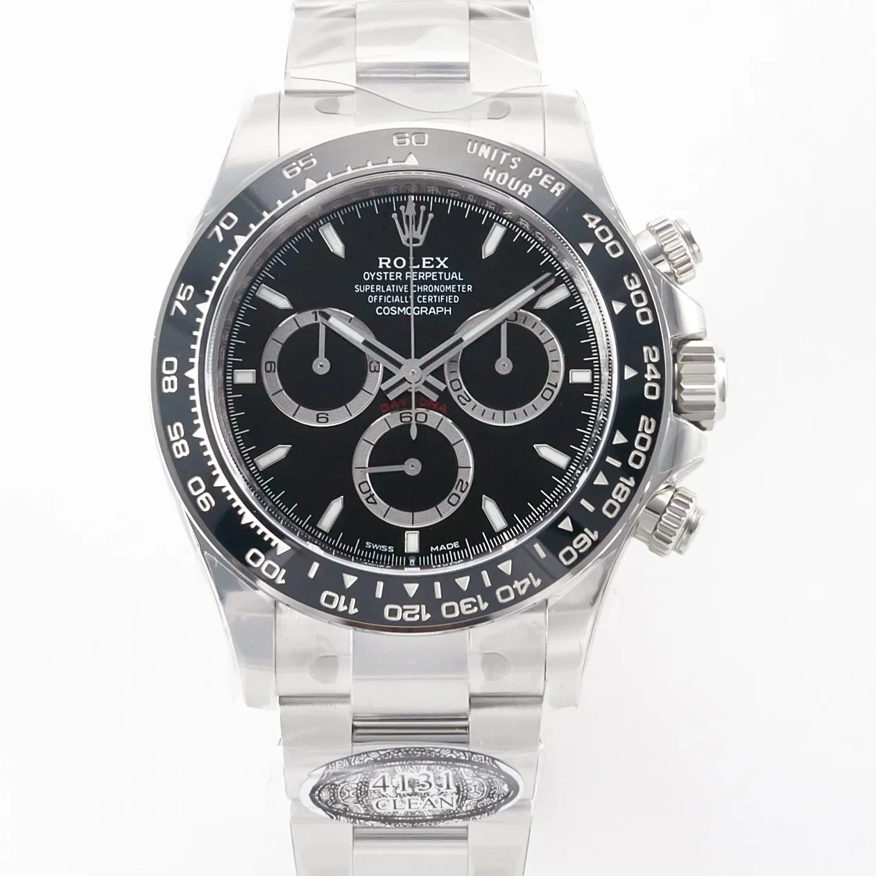 Daytona 126500 Clean 1:1 Best Edition 904L SS Case and Bracelet Black Dial SH4131