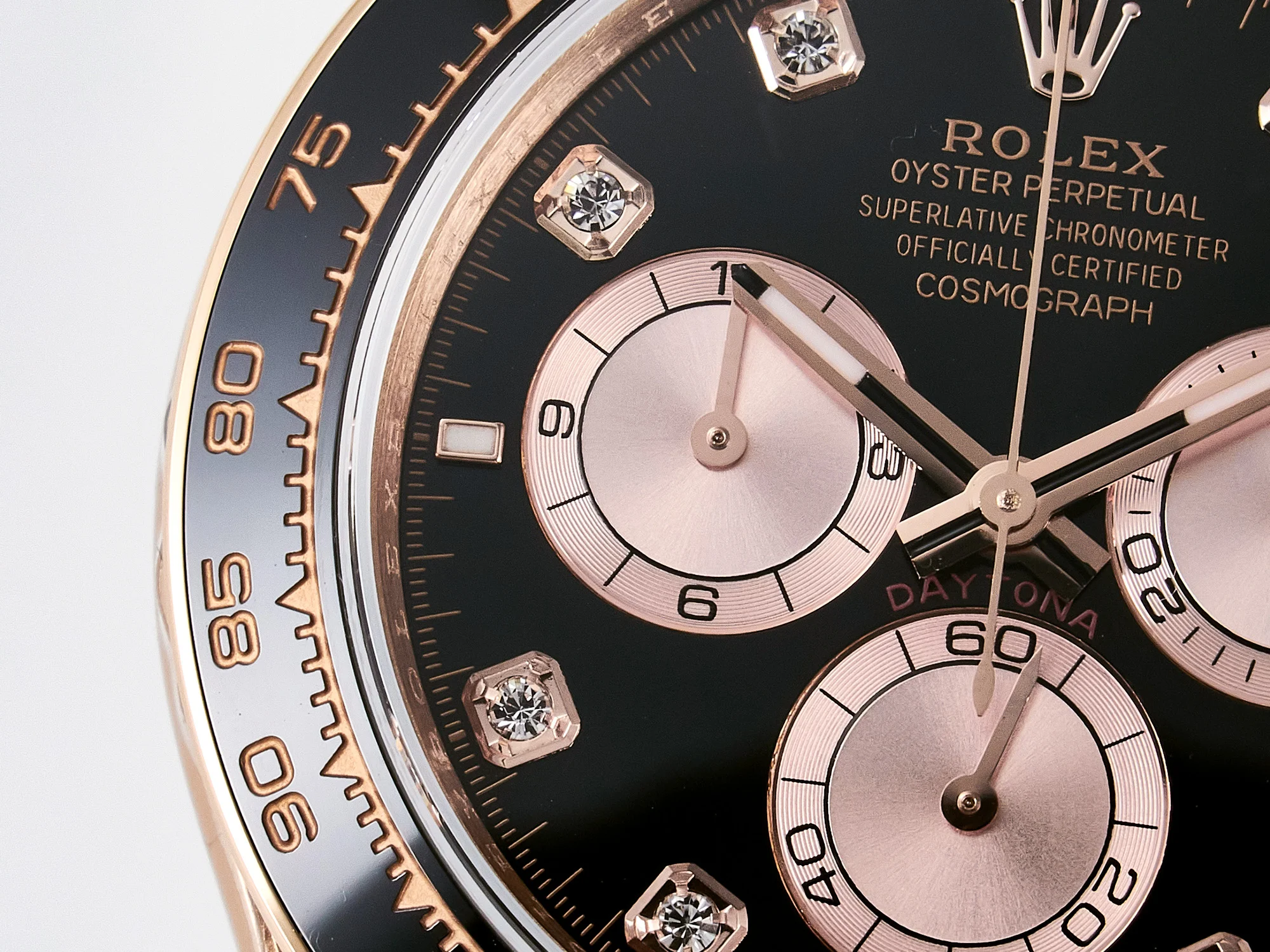 Daytona 126515 QF 1:1 Best Edition Black/RG Diamonds Dial on Oysterflex Strap SH4131 V6(Gain Weight)