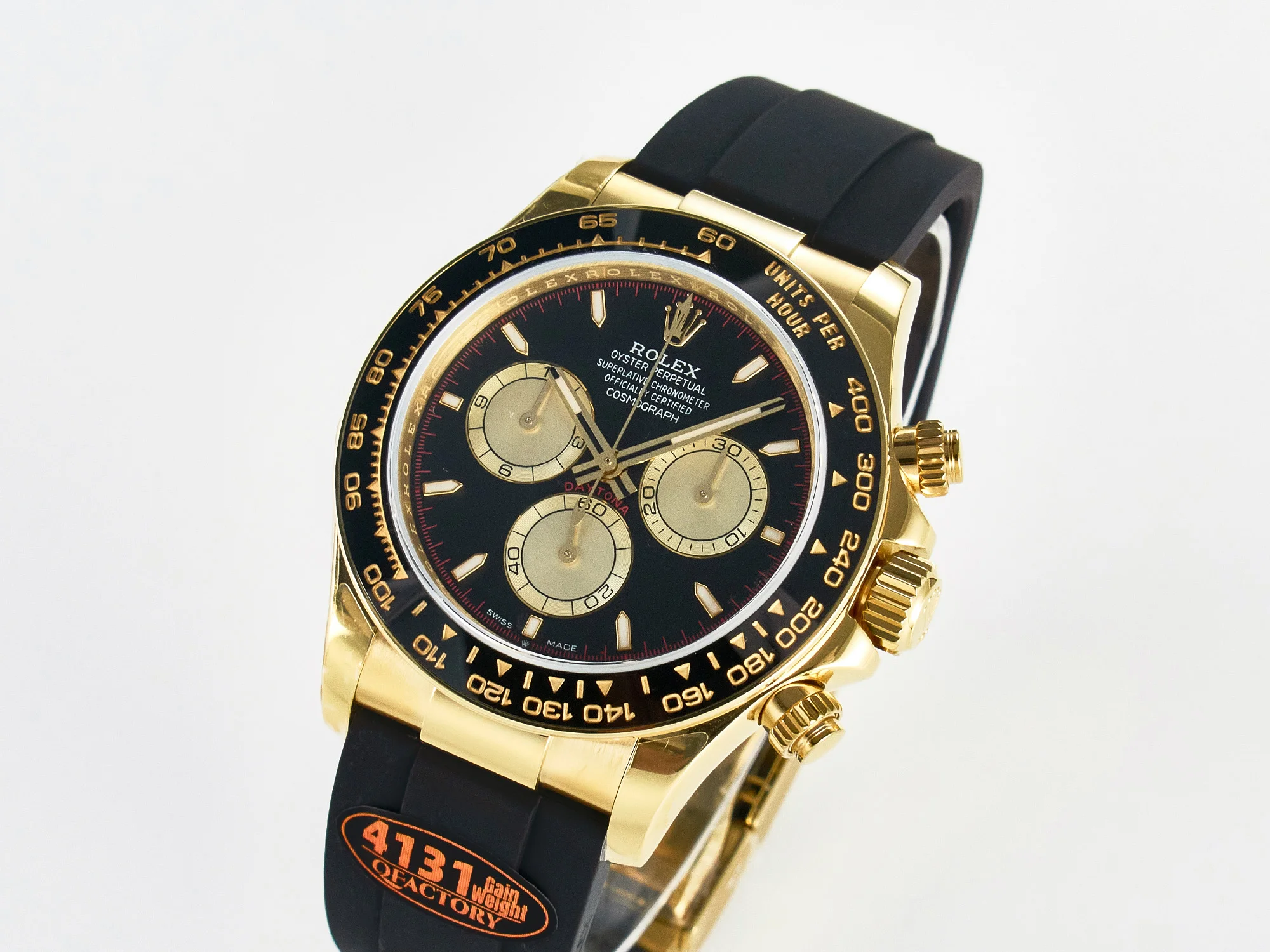 Daytona 126518 QF 1:1 Best Edition Black/YG Dial on Oysterflex Strap SH4131 V6(Gain Weight)