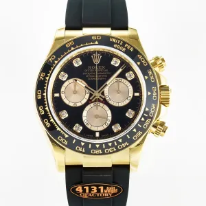 Daytona 126518 QF 1:1 Best Edition Black/YG Diamonds Dial on Oysterflex Strap SH4131 V6（Gain Weight）