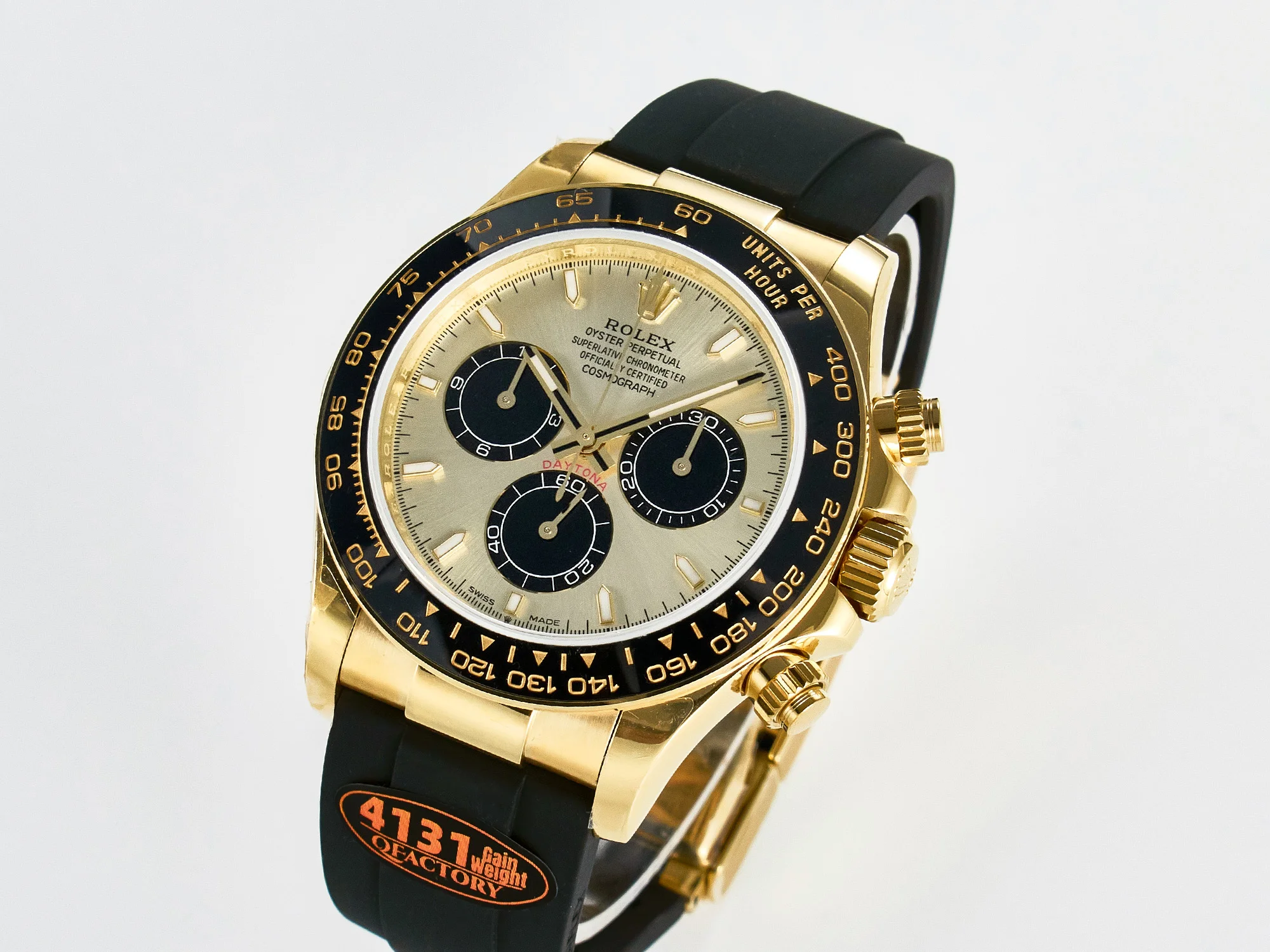 Daytona 126518 QF 1:1 Best Edition YG/Black Dial on Oysterflex Strap SH4131 V6(Gain Weight)