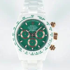 Daytona AET White Ceramic Case and Bracelet Green Dial N6F Best Edition SA4130