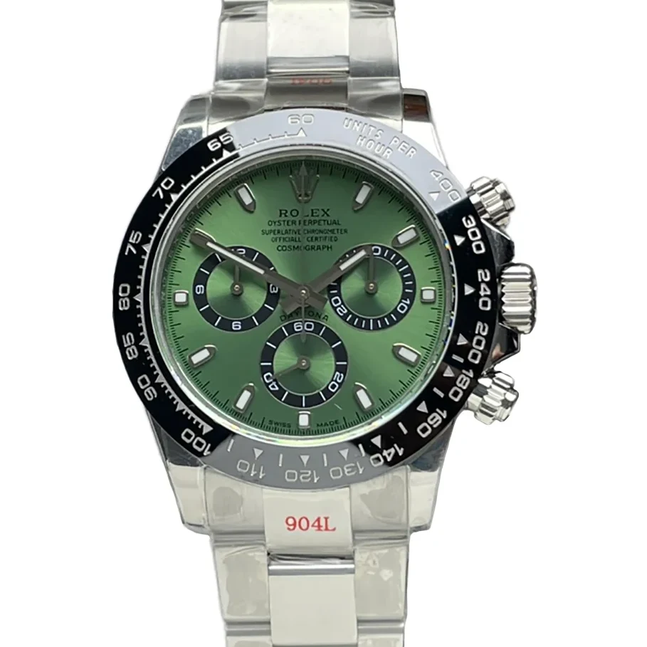 Daytona Green Dial Black Bezel in Steel