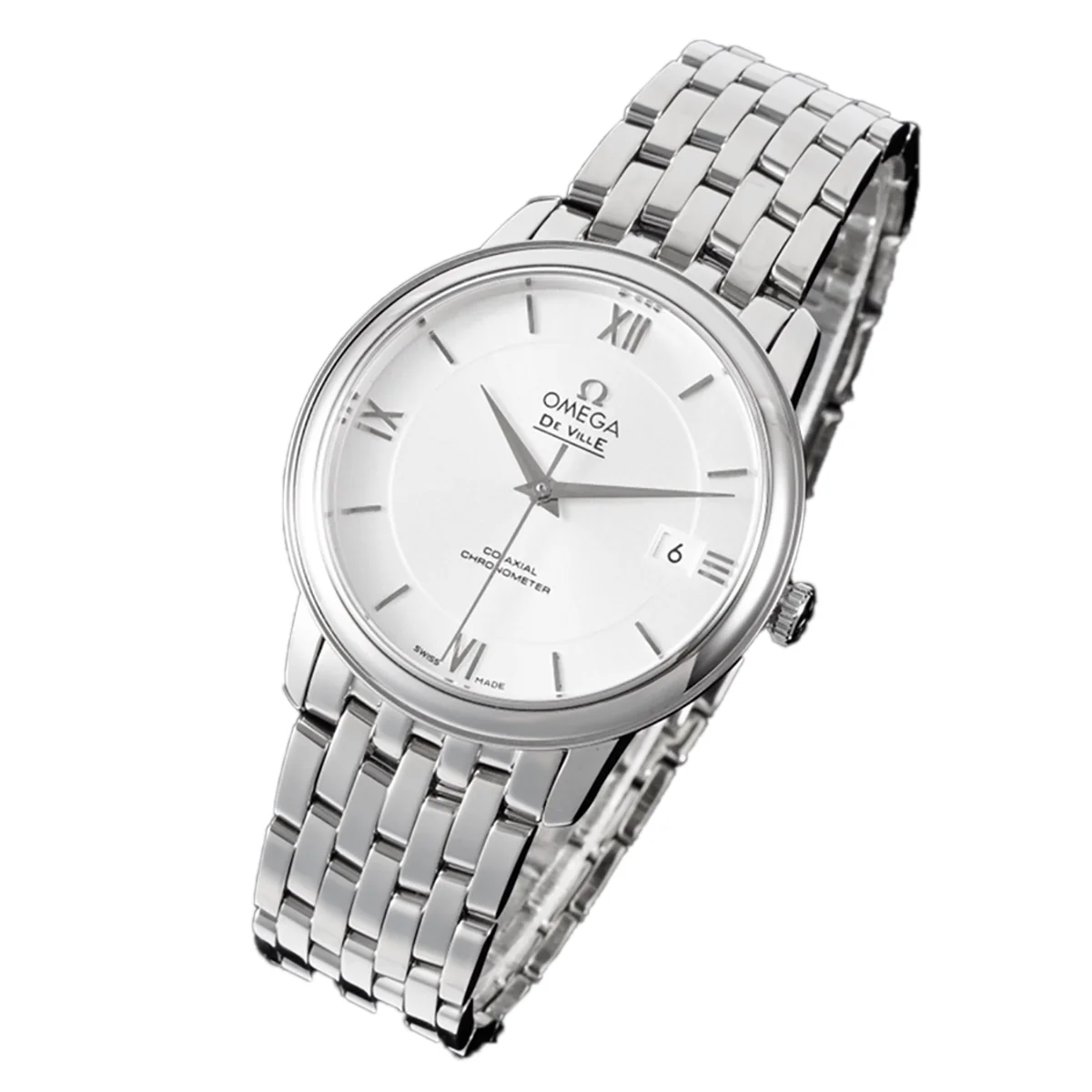 De Ville Co-Axial Chronometer 36.8mm Silver Dial in Steel on Bracelet