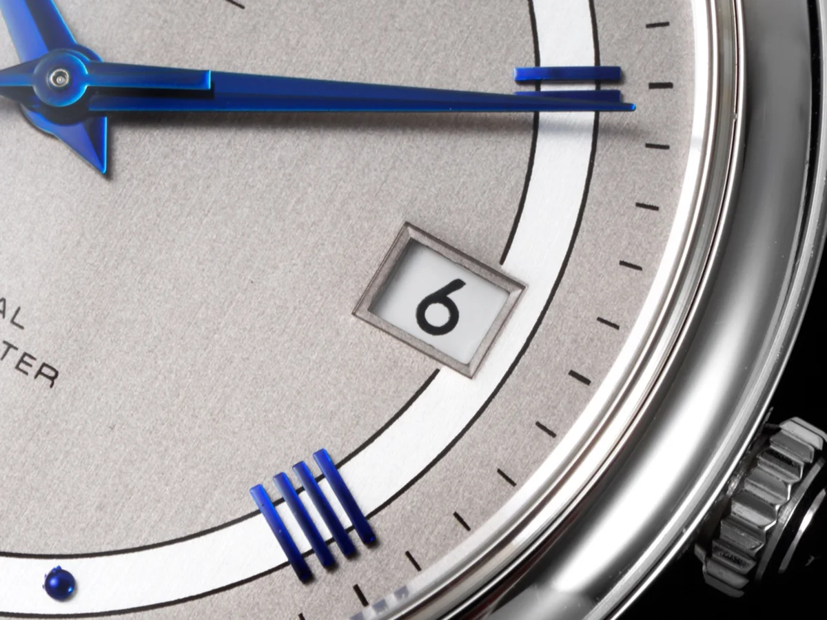 De Ville Co-Axial Chronometer 36.8mm Silver Dial with Blue Marker in Steel on Bracelet