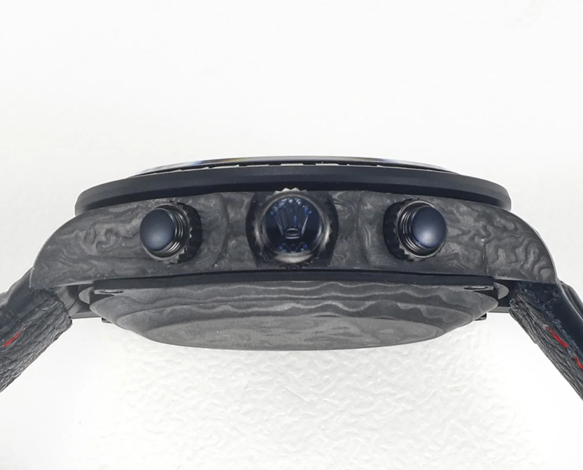 DIW Daytona Rainbow Black Carbon with Leather Rubber Strap