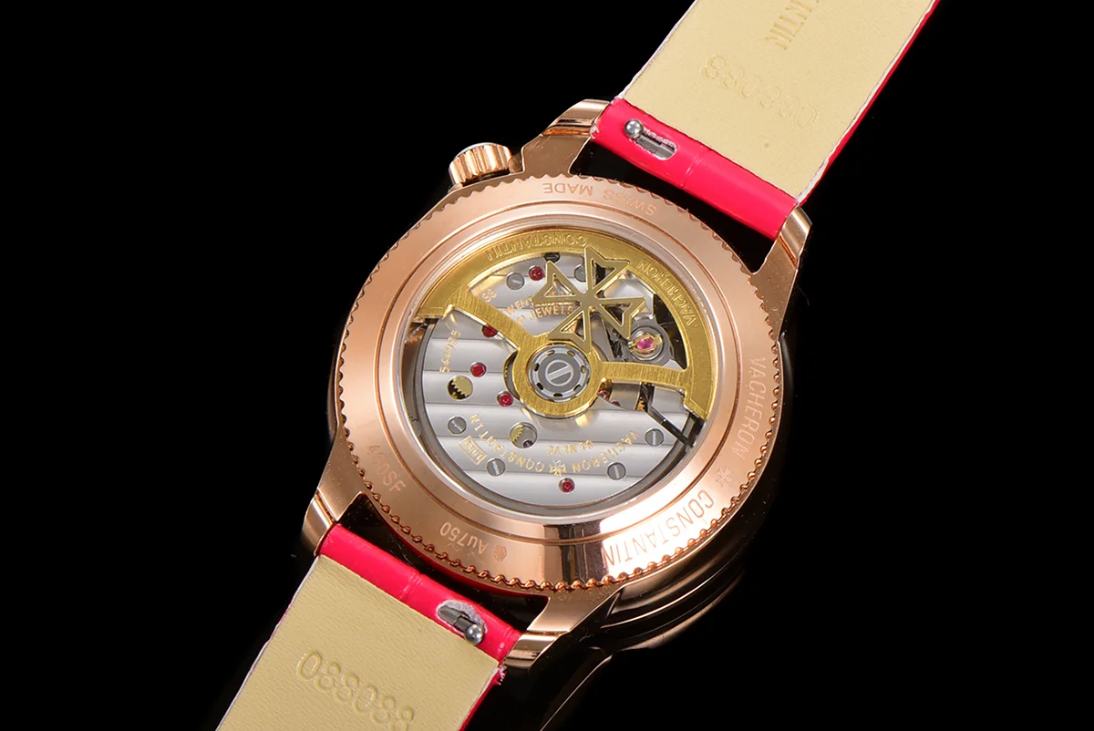Egerie Muse White Dial in Pink Gold on Pink Leather