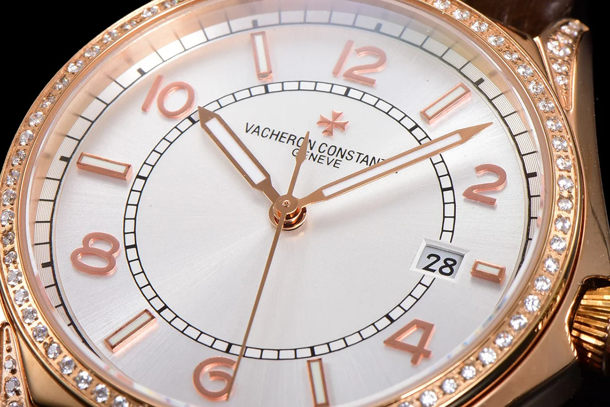 Fiftysix Silver Dial with Diamond Bezel in Pink Gold Ref: 4600E