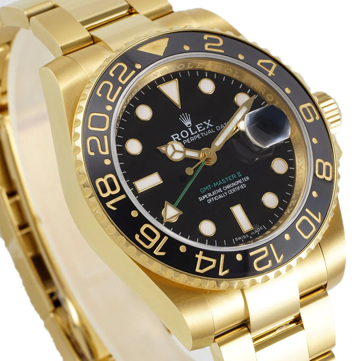 GMT Master II 116718LN Black Dial in Yellow Gold