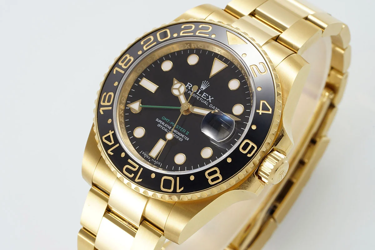 GMT Master II 116718LN Black Dial in Yellow Gold