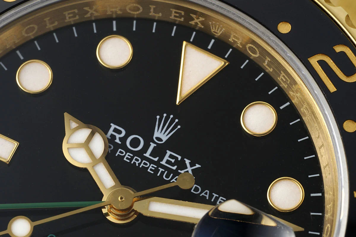 GMT Master II 116718LN Black Dial in Yellow Gold