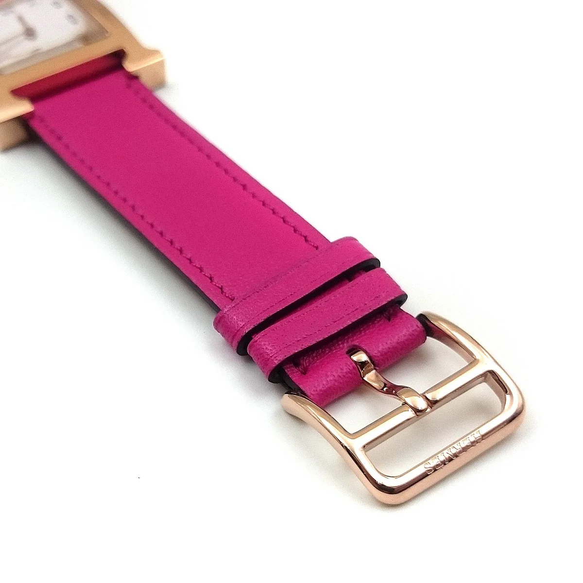 Heure H Rose Gold on Pink Fjord Leather Strap