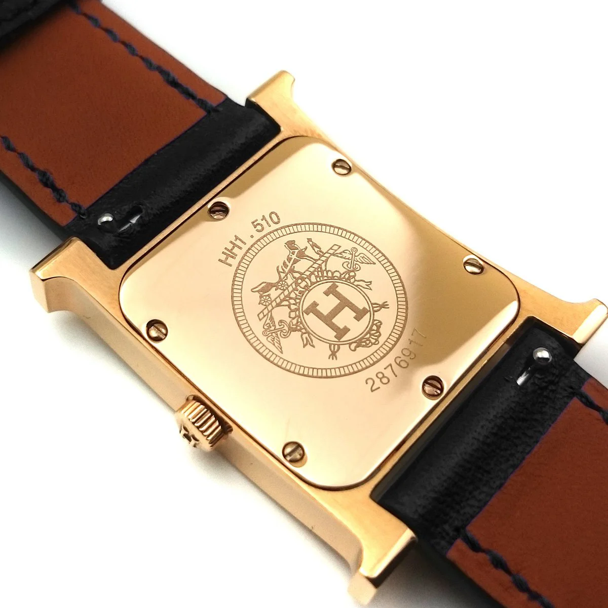 Heure H Rose Gold with Diamond Bezel and Markers on Yellow Epsom Leather Strap