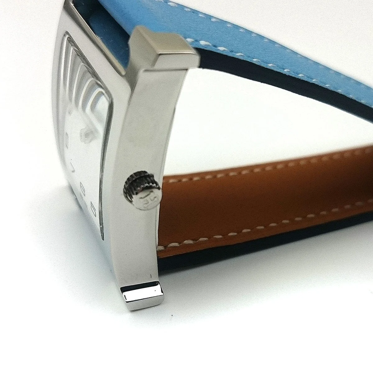 Heure H Steel on Light Blue Fjord Leather Strap