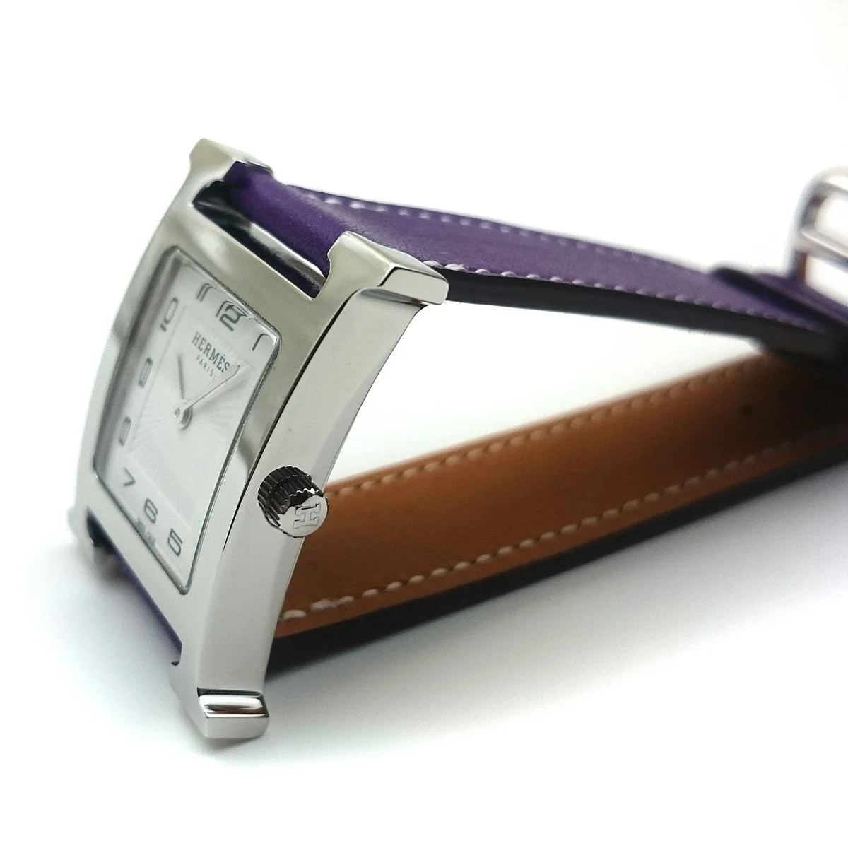 Heure H Steel on Violet Fjord Leather Strap