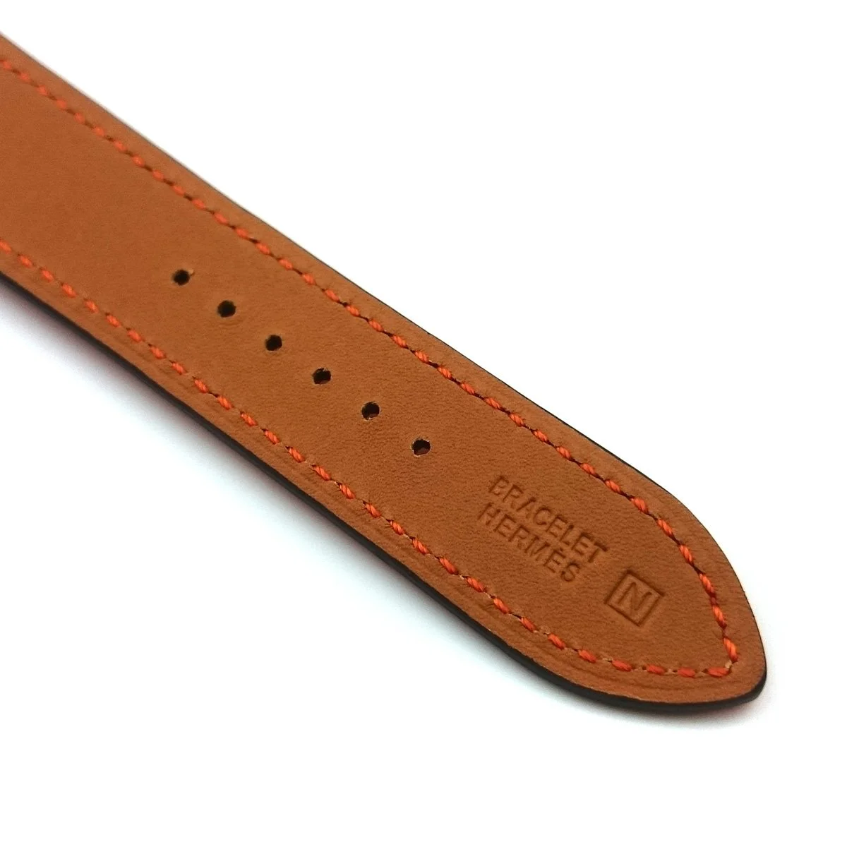 Heure H Steel with Diamond Bezel and Markers on Orange Epsom Leather Strap