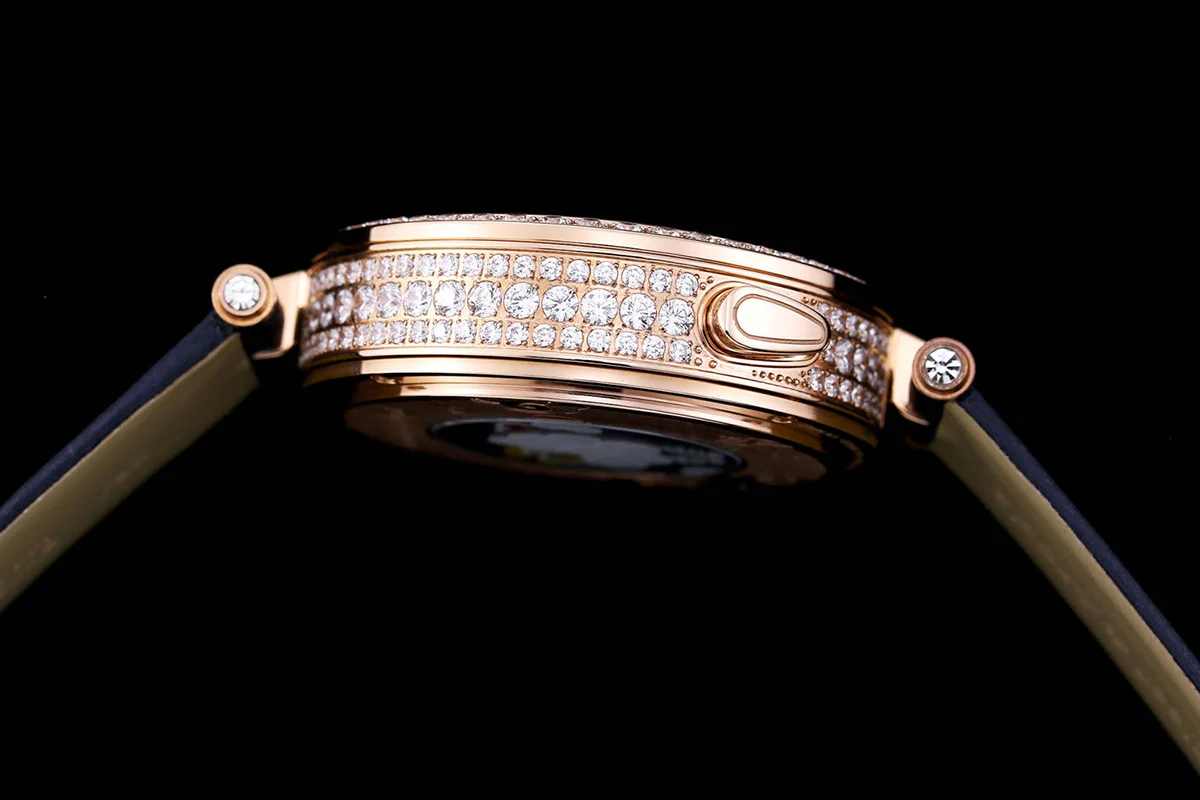 Lady Arpels Ronde des Papillons Watch in Rose Gold on Leather Strap