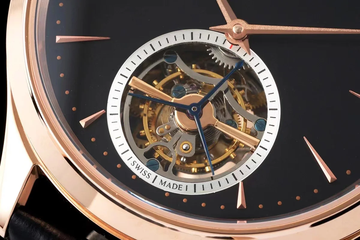Master Control Tourbillon Black Dial in Rose Gold