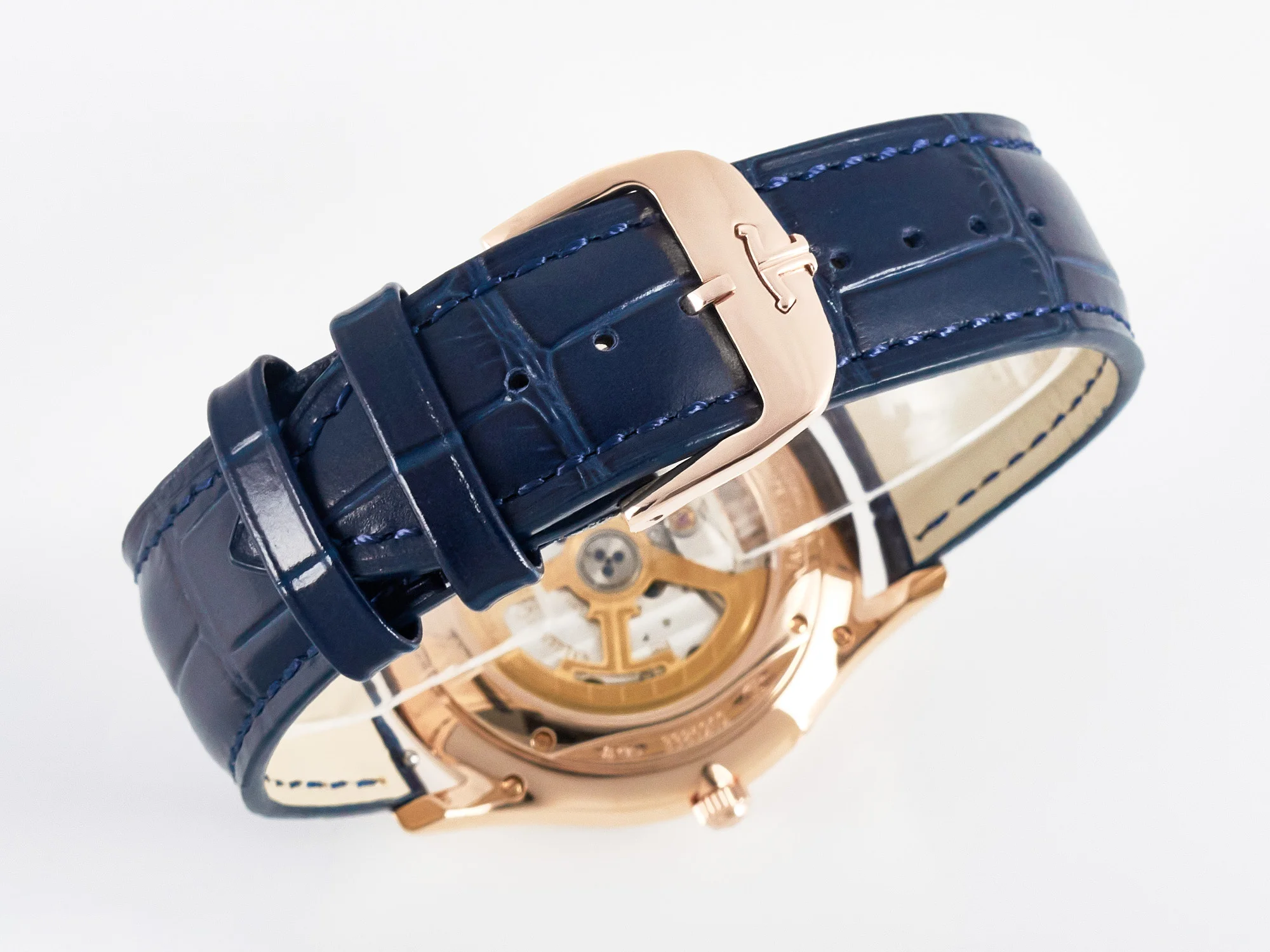 Master Ultra Thin Moon RG Z+F 1:1 Best Edition Blue Dial on Blue Leather Strap SA925 Super Clone