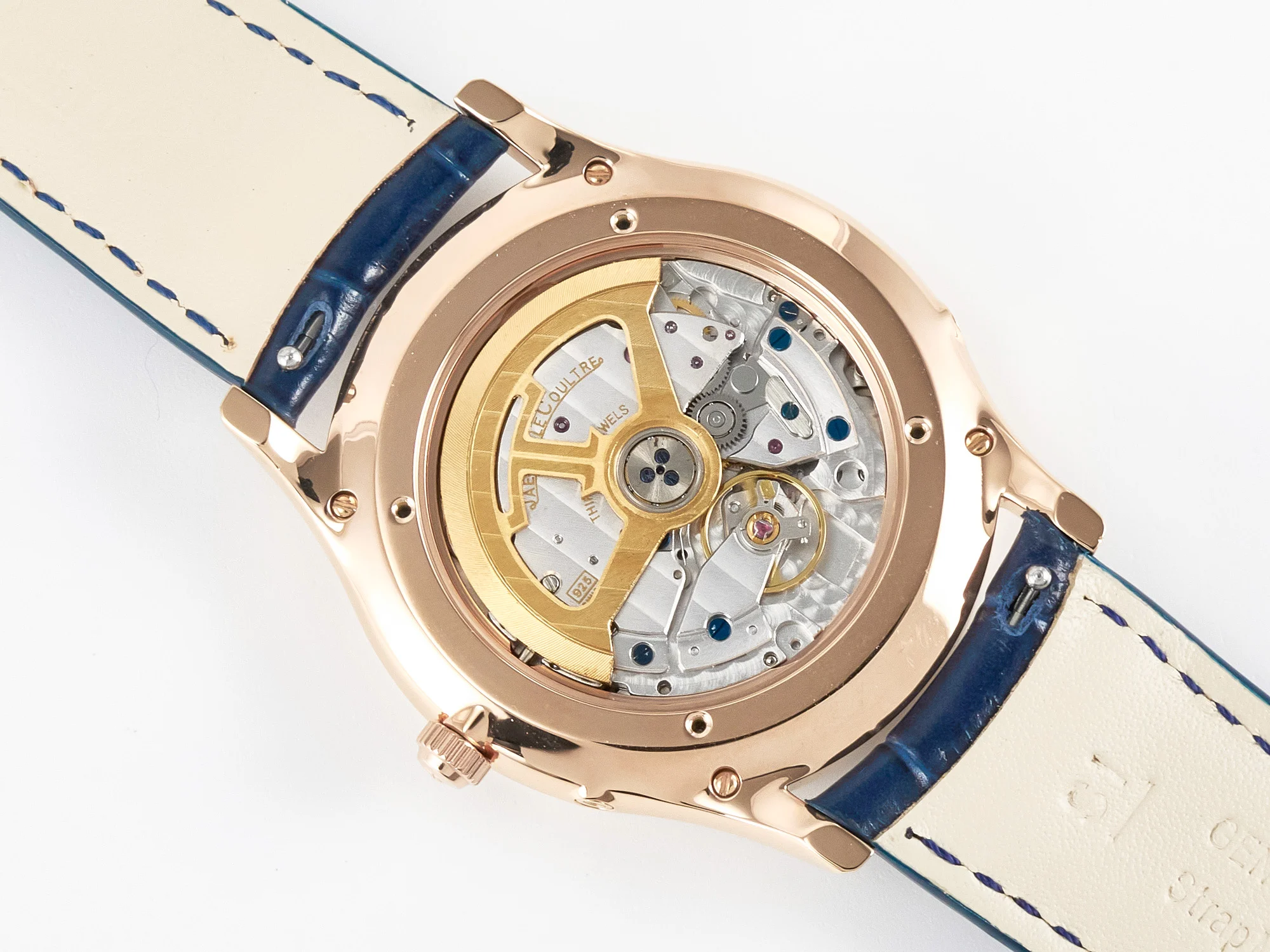 Master Ultra Thin Moon RG Z+F 1:1 Best Edition Blue Dial on Blue Leather Strap SA925 Super Clone