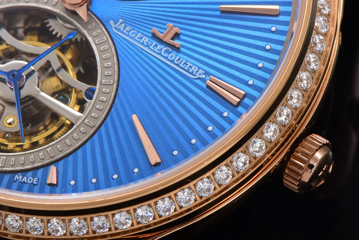 Master Ultra Thin Tourbillon Blue Dial with Diamond Bezel in Rose Gold