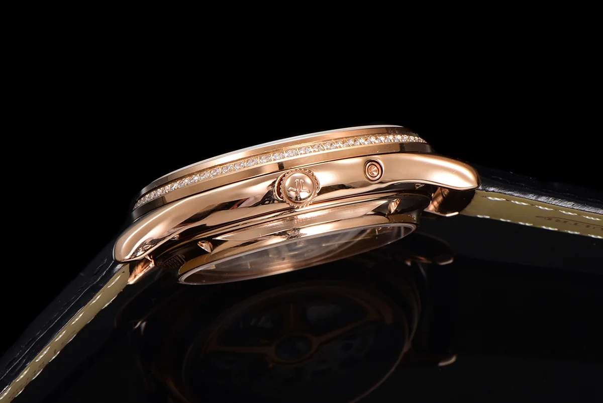 Master Ultra Thin Tourbillon Blue Dial with Diamond Bezel in Rose Gold