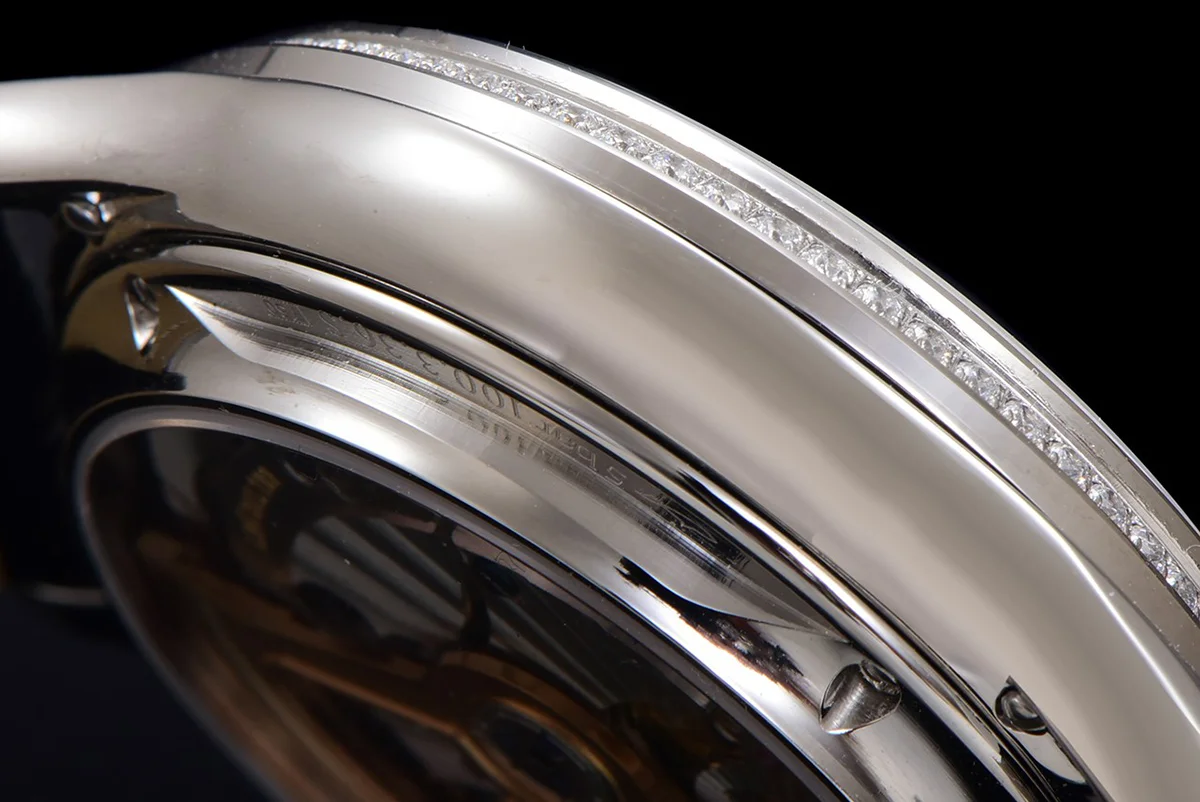 Master Ultra Thin Tourbillon White Dial with Diamond Bezel in White Gold