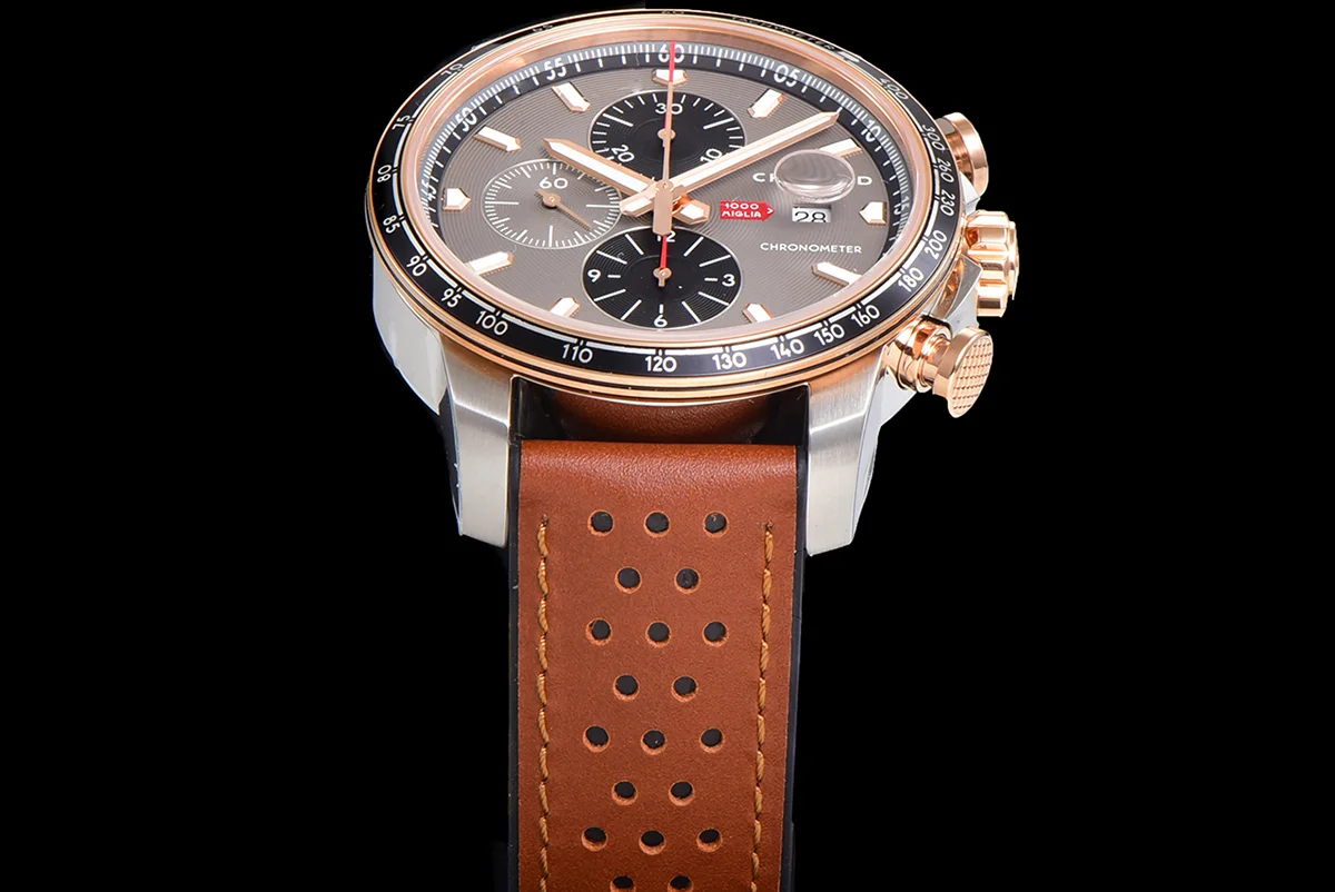 Mille Miglia GTS Chrono Grey Dial in Rose Gold/Steel