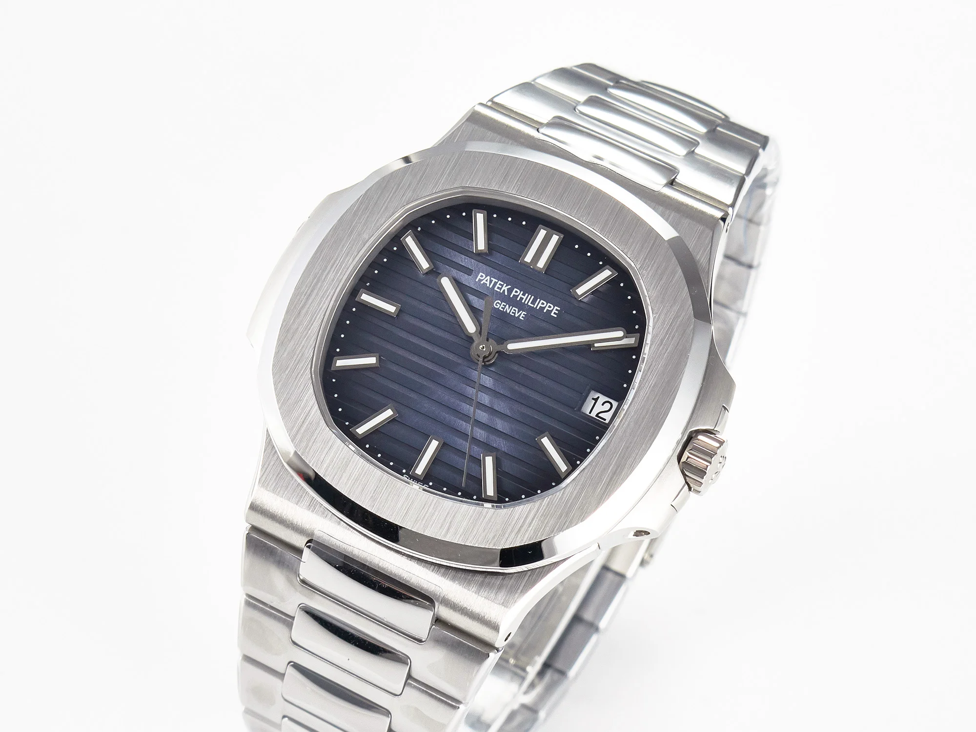 Nautilus 5711/1A-010 3KF 1:1 Best Edition Blue Textured Dial on SS Bracelet A324 Super Clone