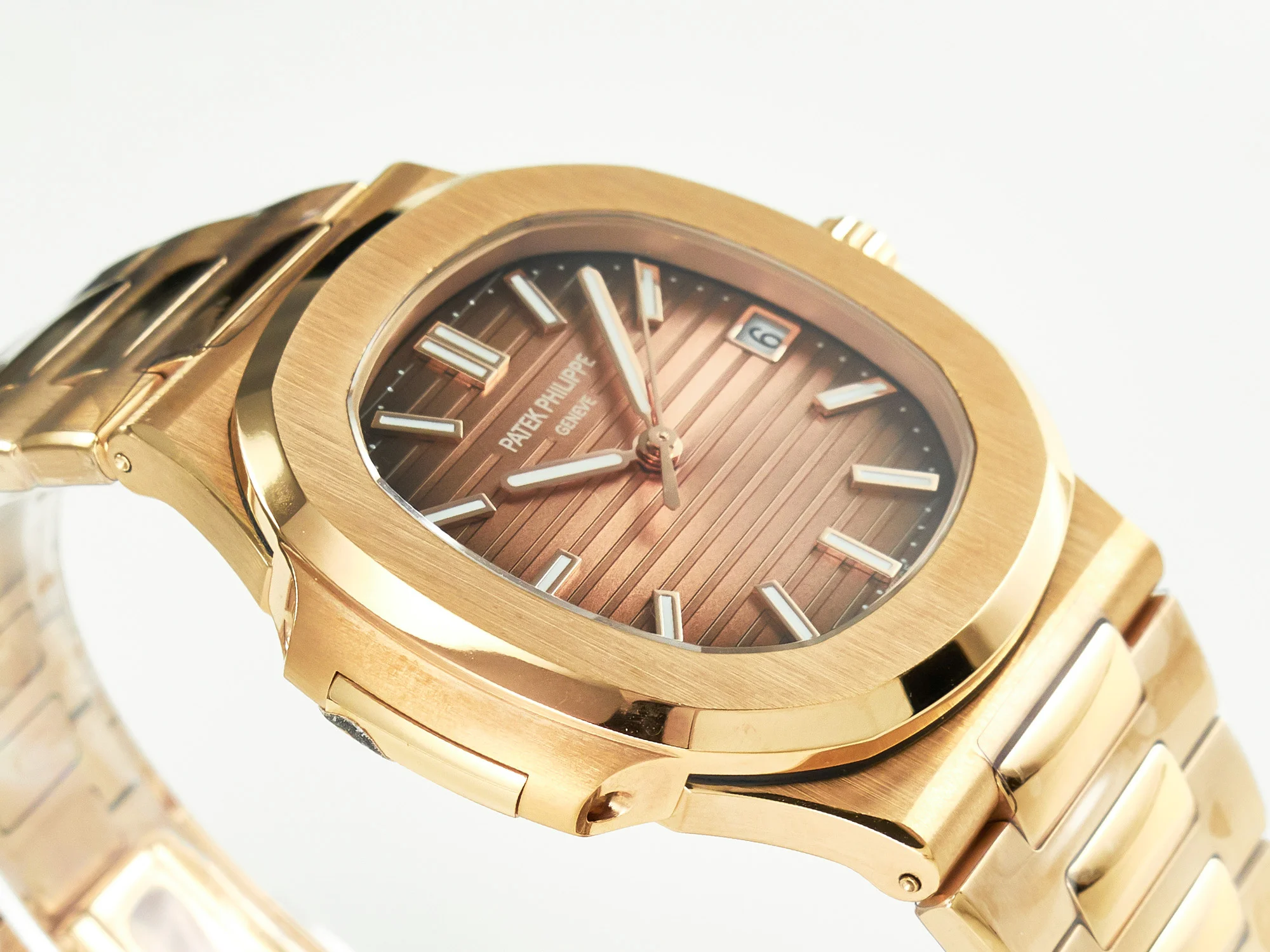 Nautilus 5711/1R-001 RG 3KF 1:1 Best Edition Brown Textured Dial on RG Bracelet Super Clone 26-330