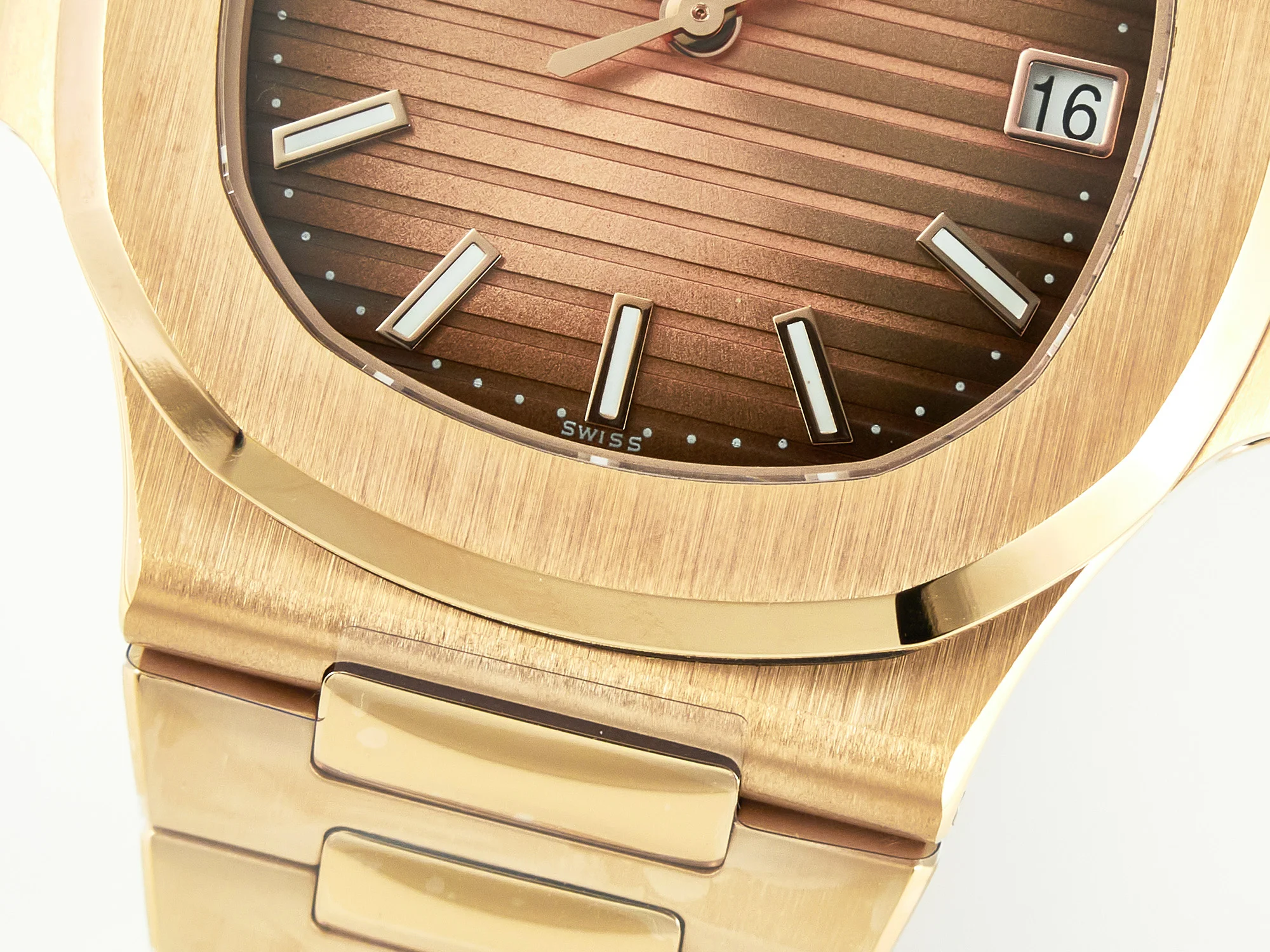Nautilus 5711/1R-001 RG 3KF 1:1 Best Edition Brown Textured Dial on RG Bracelet Super Clone 26-330