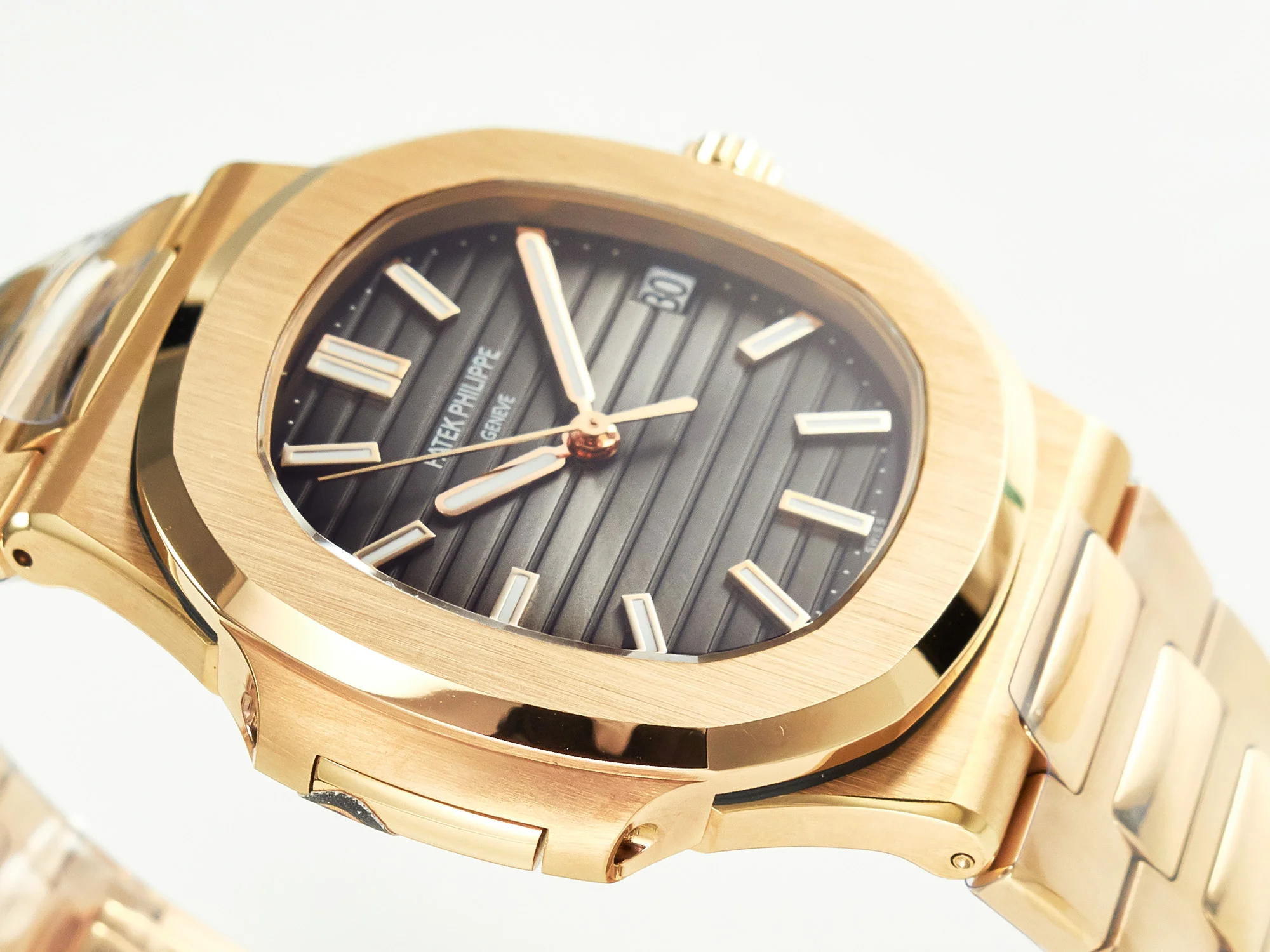 Nautilus 5711/1R-001 RG 3KF 1:1 Best Edition Gray Textured Dial on RG Bracelet Super Clone 26-330