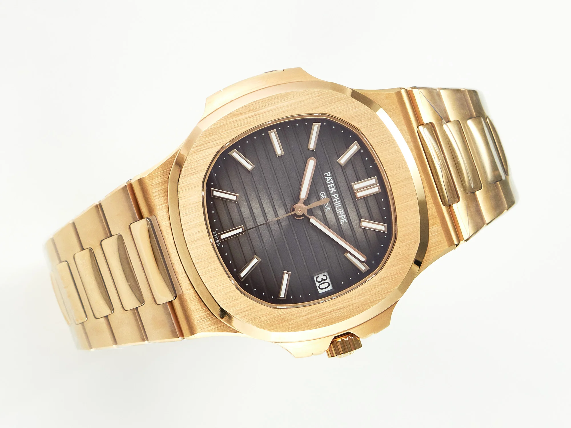 Nautilus 5711/1R-001 RG 3KF 1:1 Best Edition Gray Textured Dial on RG Bracelet Super Clone 26-330