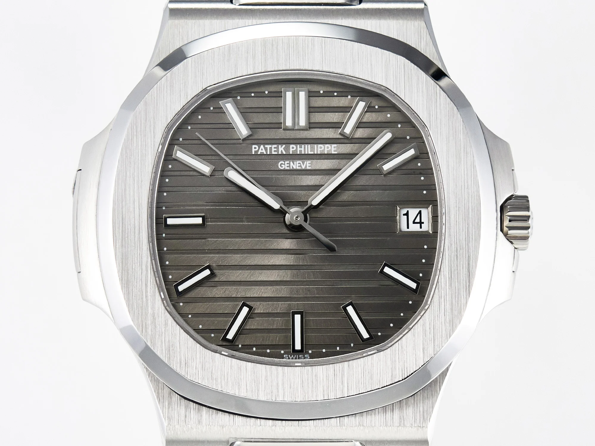 Nautilus 5711 SS 3KF 1:1 Best Edition Gray Textured Dial on Black Leather Strap A324 Super Clone V2