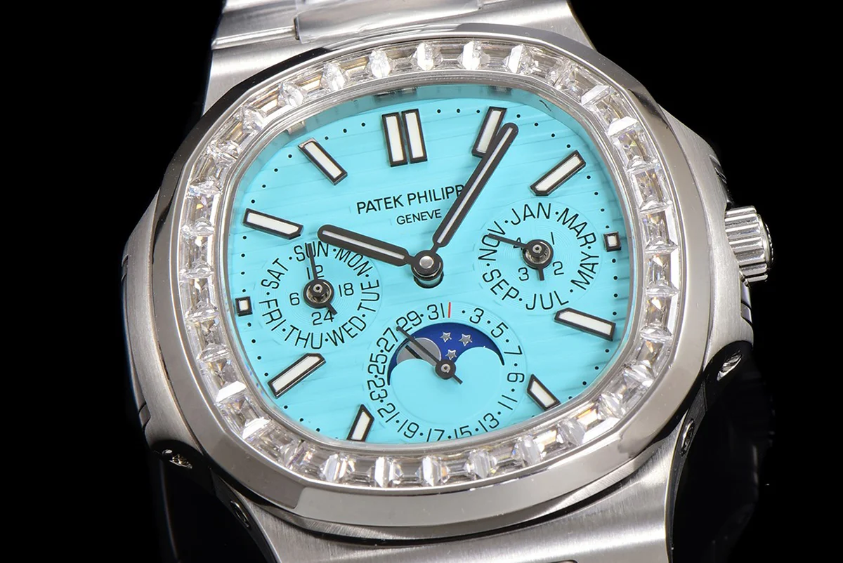 Nautilus 5740 Tiffany Blue Dial with Diamond Bezel in Steel