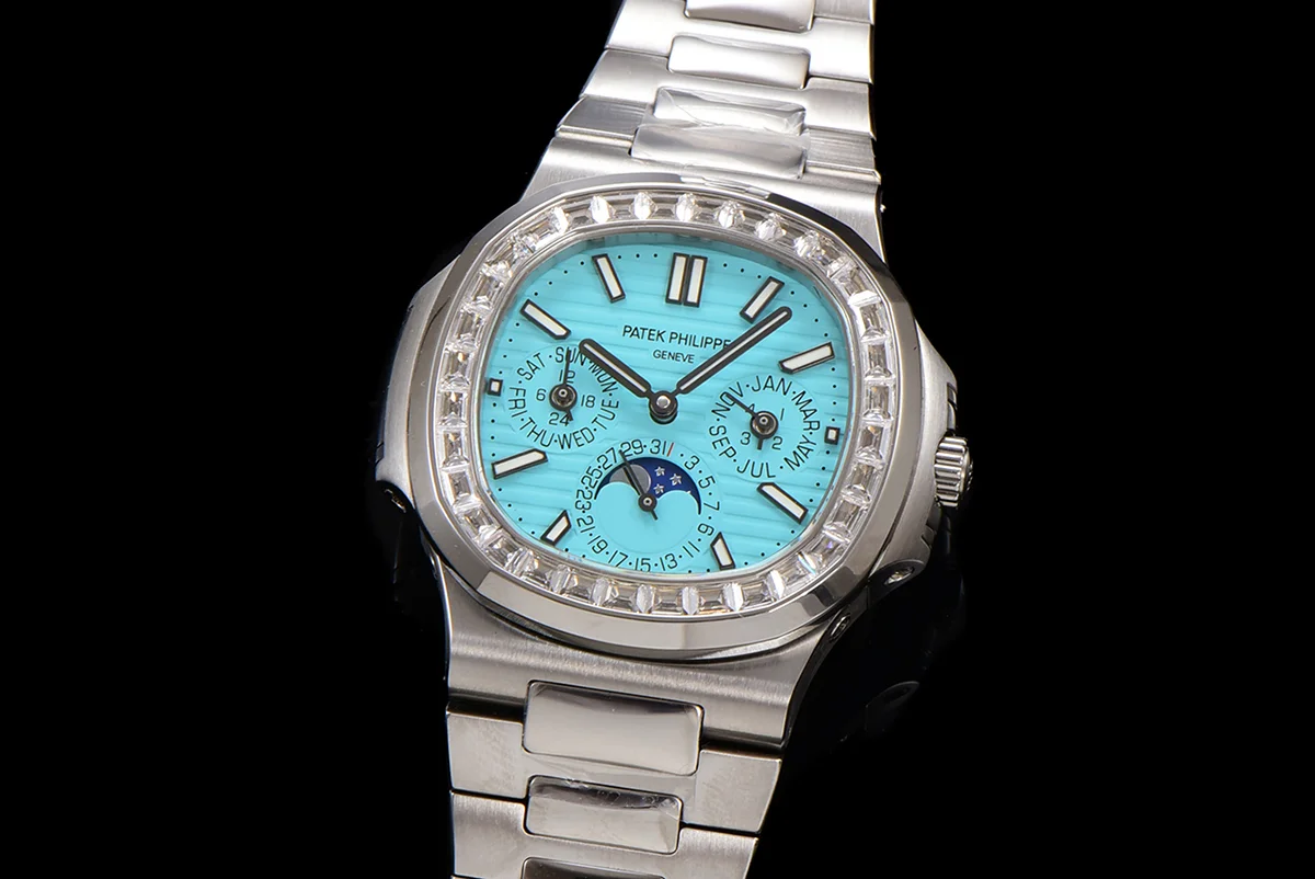 Nautilus 5740 Tiffany Blue Dial with Diamond Bezel in Steel