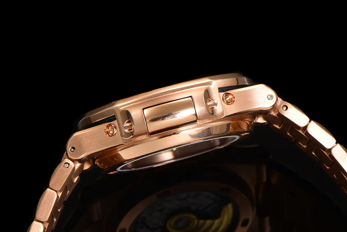Nautilus 5740 White Dial with Diamond Bezel in Rose Gold