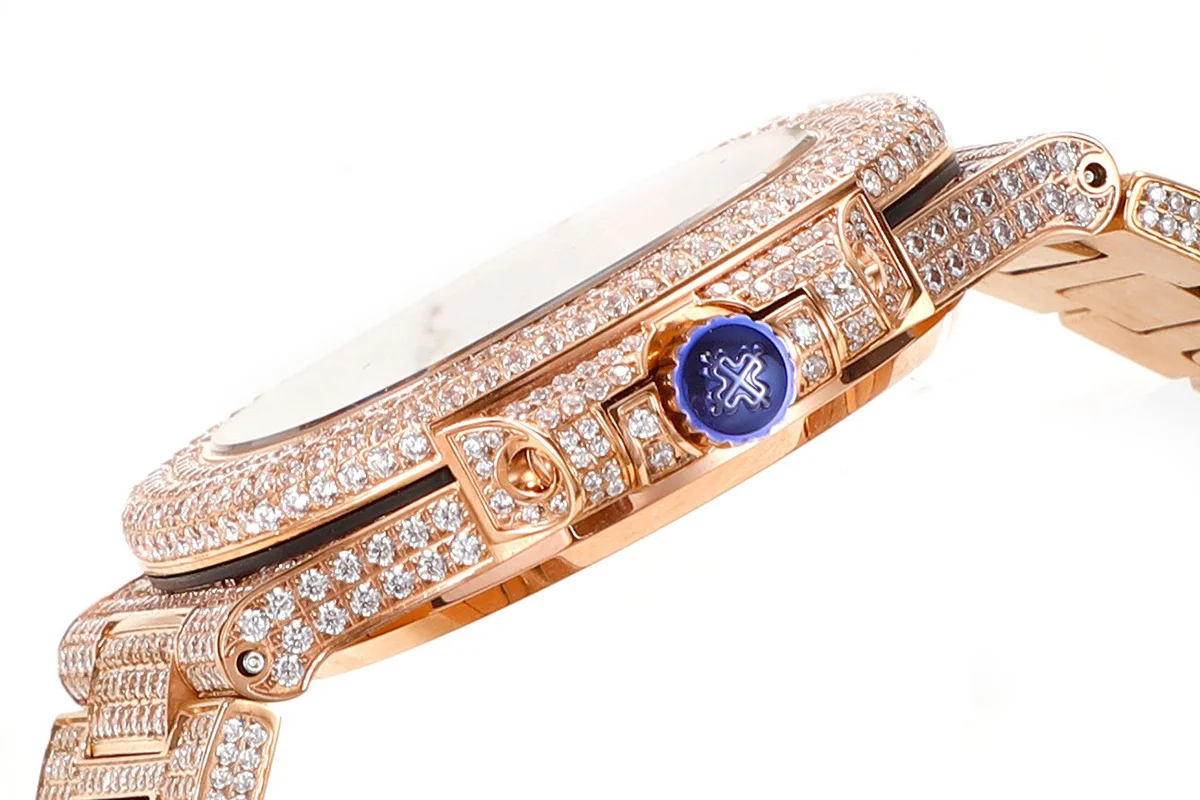 Nautilus Jumbo 5711 Diamond Dial with Diamond Bezel with Paved Diamonds in Rose Gold