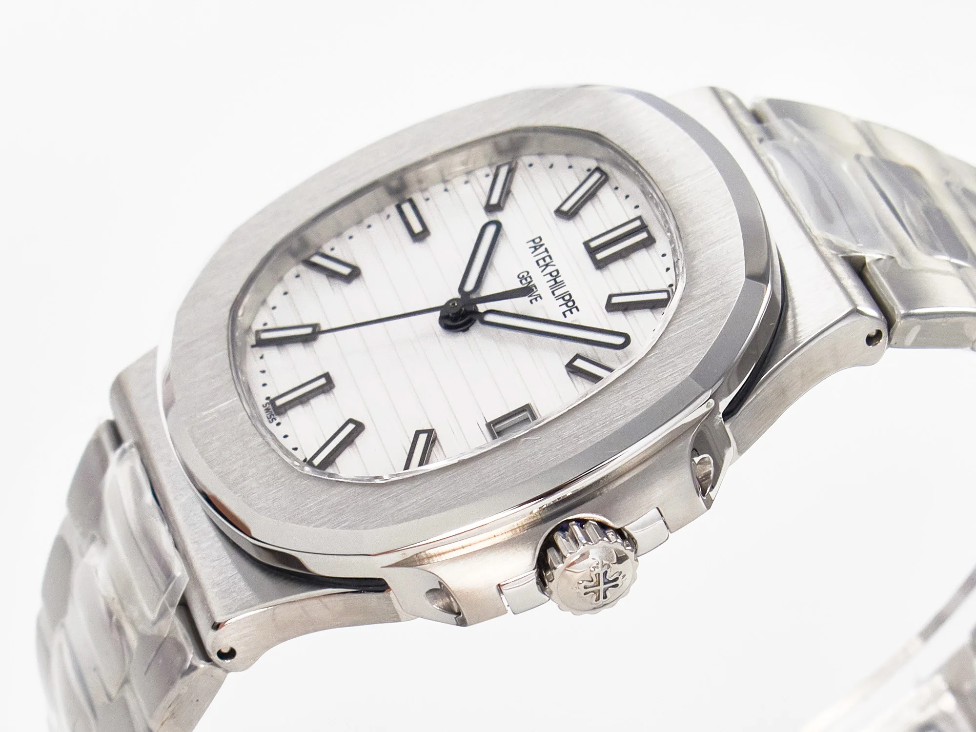 Nautilus Jumbo 5711 JJF 1:1 Best Edition White Textured Dial On SS Bracelet A324 V3