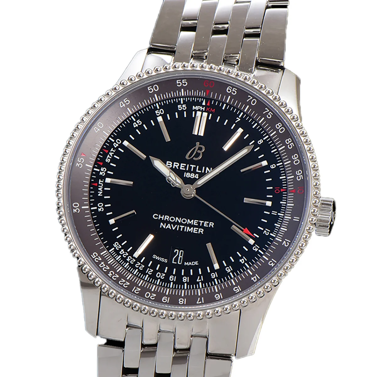 Navitimer Automatic 41 Black Dial in Steel on Bracelet