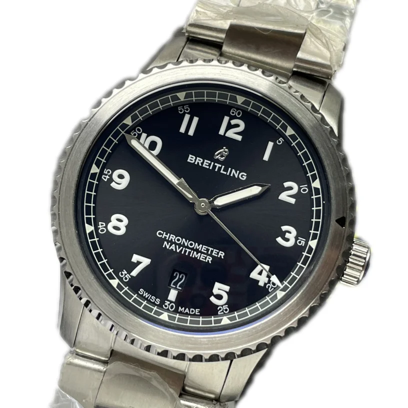 Navitimer Aviator 8 Automatic 41 Black Dial in Steel on Bracelet