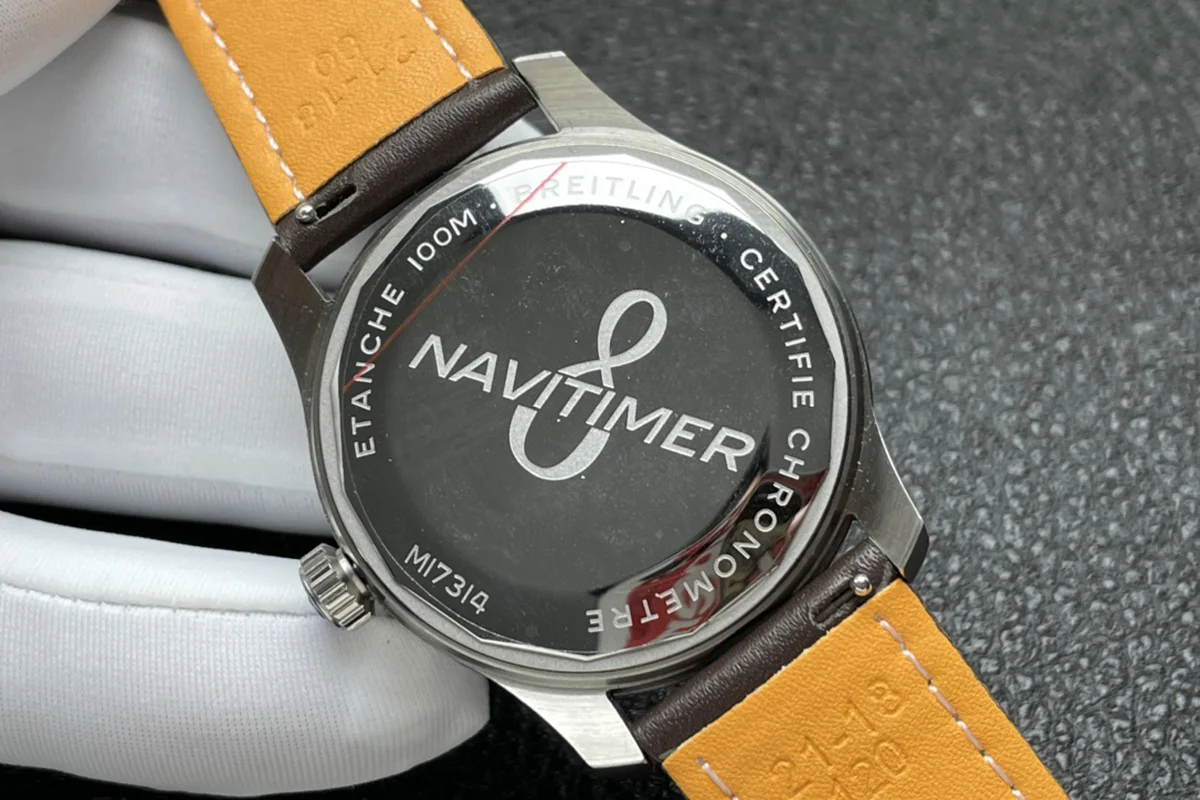 Navitimer Aviator 8 Automatic 41 Blue Dial in Steel on Brown Leather Strap