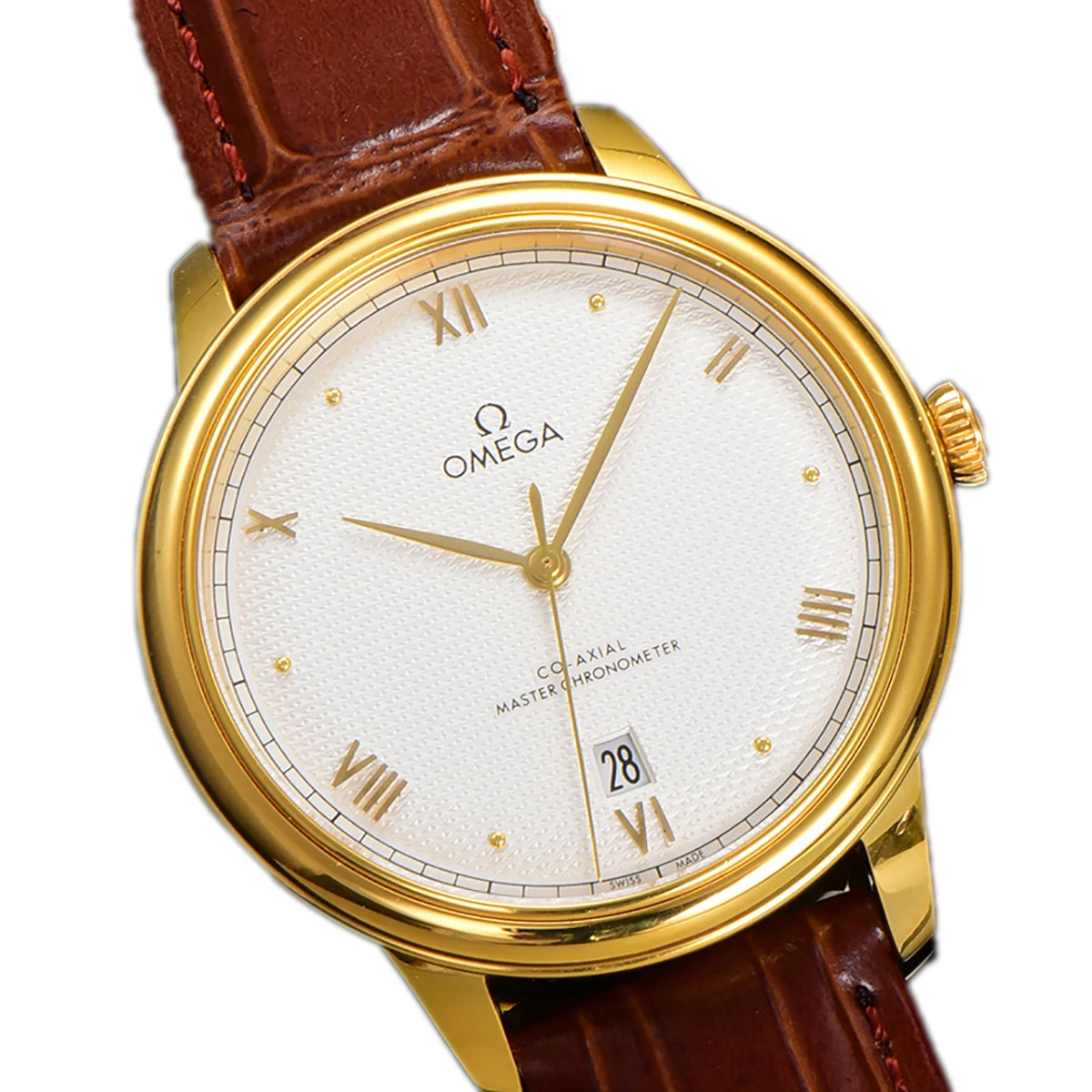 Omega De Ville Prestige Co‑Axial Master Chronometer 40mm White Dial in Yellow Gold