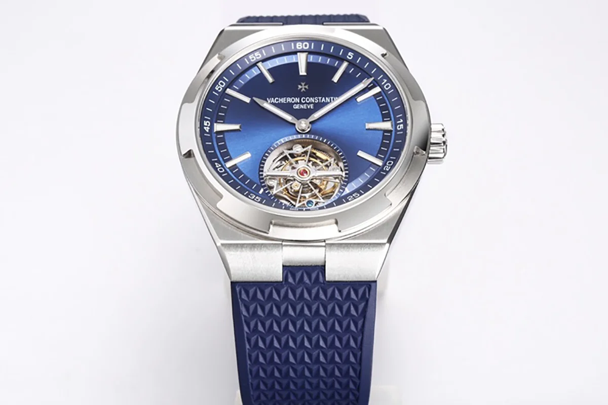 Overseas Tourbillion in Blue Rubber Strap