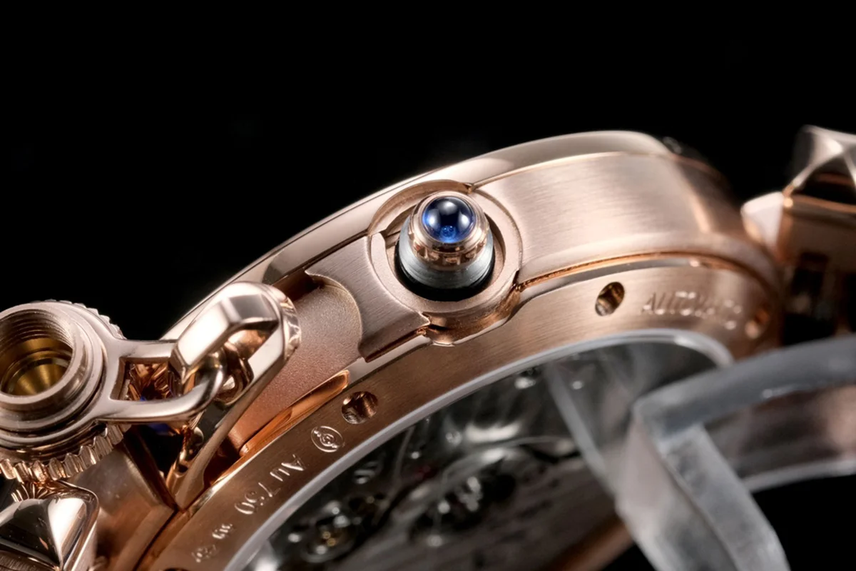 Pasha de Cartier White Dial 35mm With Diamond Bezel in Rose Gold