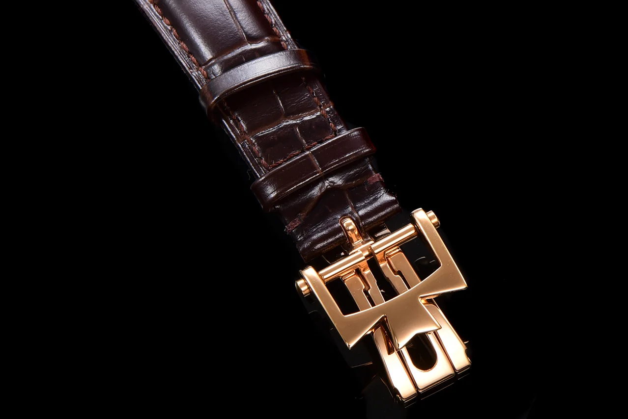 Patrimony Perpetual Calendar Ultra-Thin Black Dial in Pink Gold with Diamond Bezel