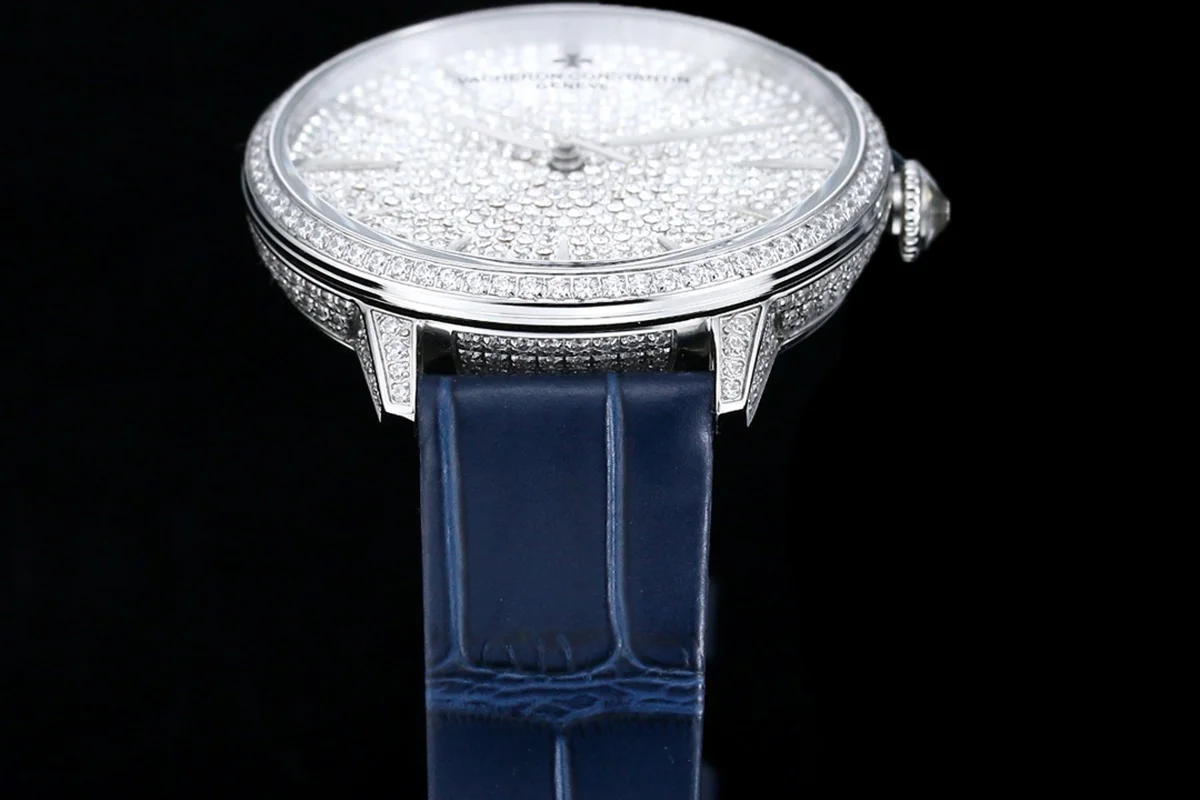 Patrimony Self-Winding Jewellery Diamond Paved Dial in White Gold